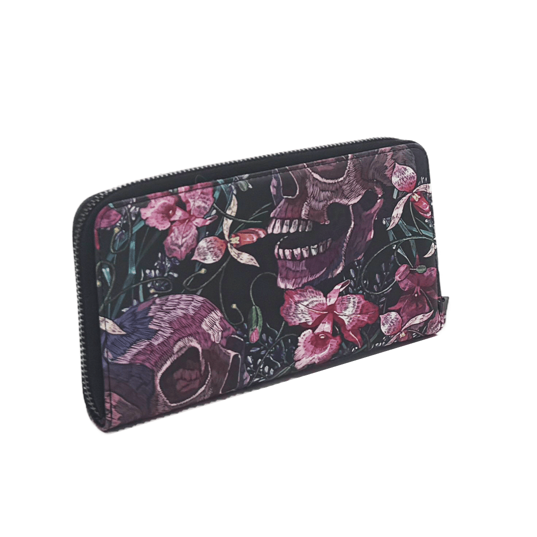 Skulls and Flowers Clutch Handbag - The Original Underground
