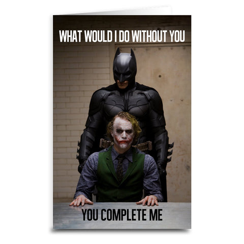 Batman and Joker "You Complete Me" Card - The Original Underground
