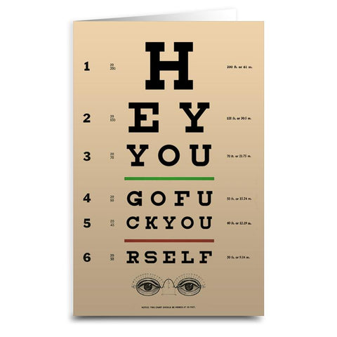 Eye Test Chart Card - The Original Underground